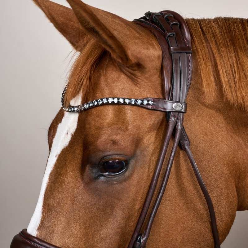 Bridon de dressage Muserolle large Soft Collection Marron