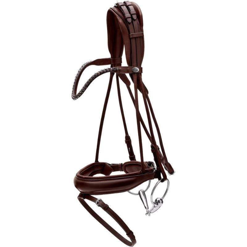 Bridon de dressage Muserolle large Soft Collection Marron