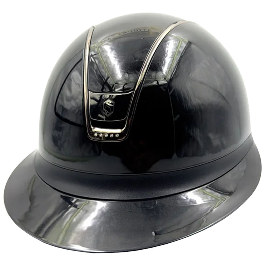 Casque d'équitation Miss Shield 2.0 Glossy Black Chrome Swarovski Crystals Noir