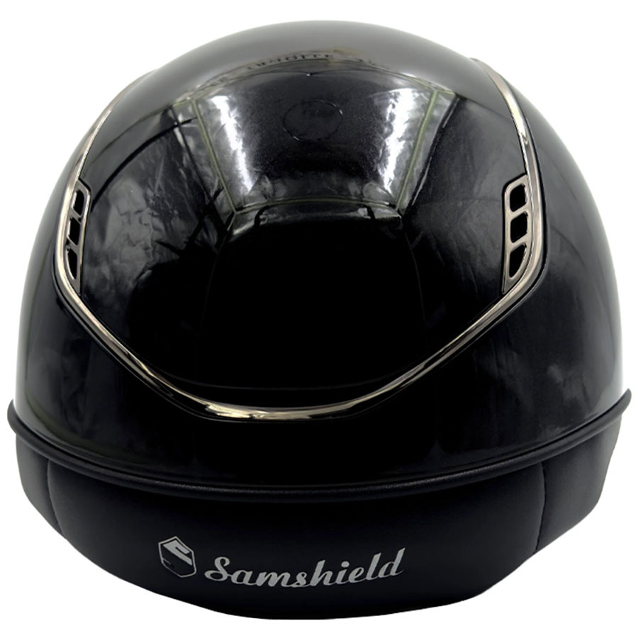 Casque d'équitation Miss Shield 2.0 Glossy Black Chrome Swarovski Crystals Noir
