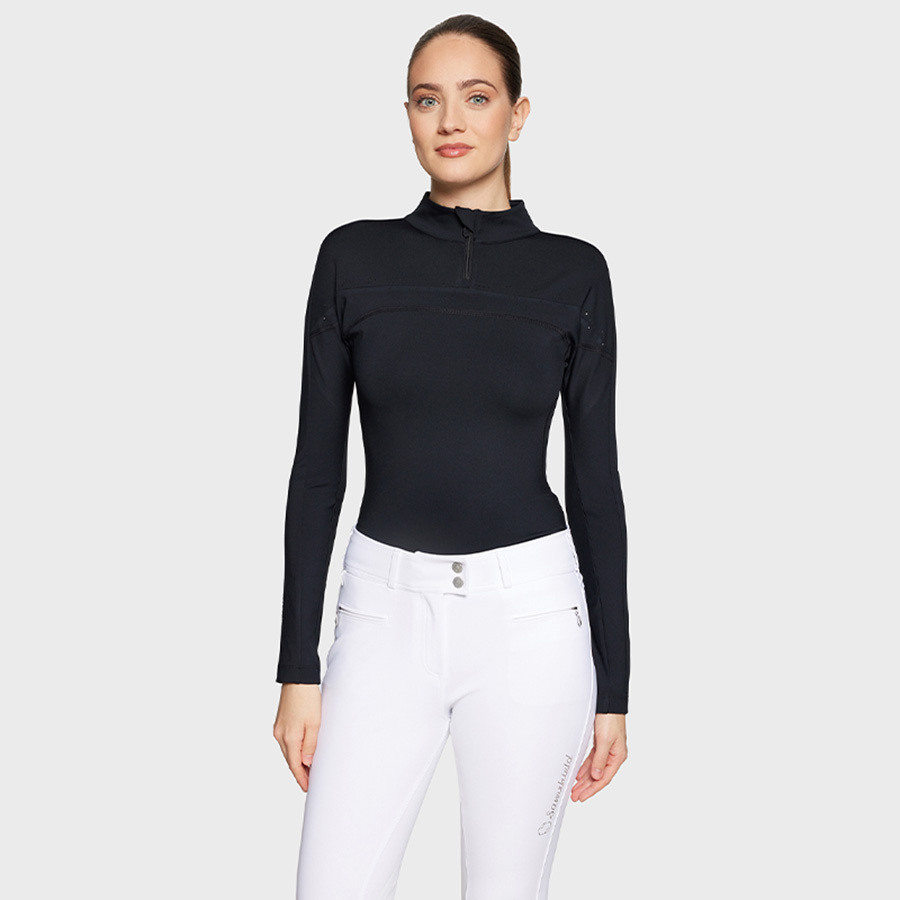 T-shirt fonctionnel Amber 1/2 Zip Noir