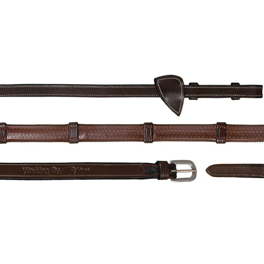 Rênes en caoutchouc avec stops 13mm WC Marron