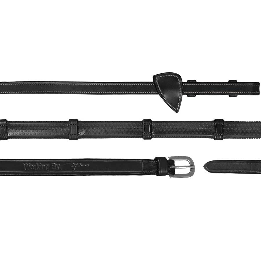 Rênes en caoutchouc avec stops 13mm WC Noir