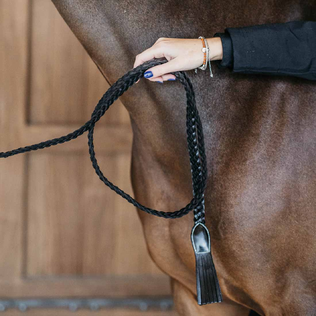 Halter en cuir Plaited WBD Noir