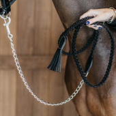 Longe en cuir avec chaîne Plaited Working Collection Noir Longe en cuir avec chaîne Plaited Working Collection Noir
